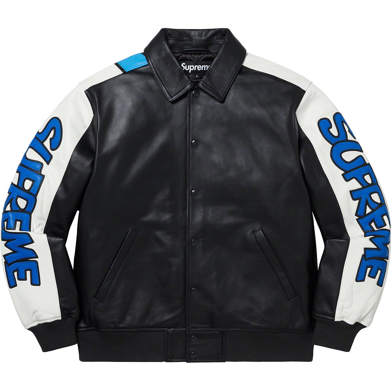 Supreme®/Smurfs™ Leather Varsity Jacket view 3